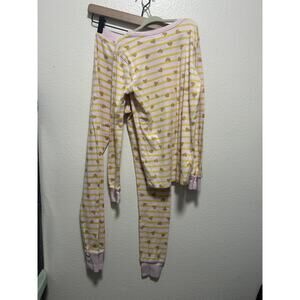 Crewcuts Pink And Yellow Hearts 2 Piece Long Sleeve Pajama Set Size 10